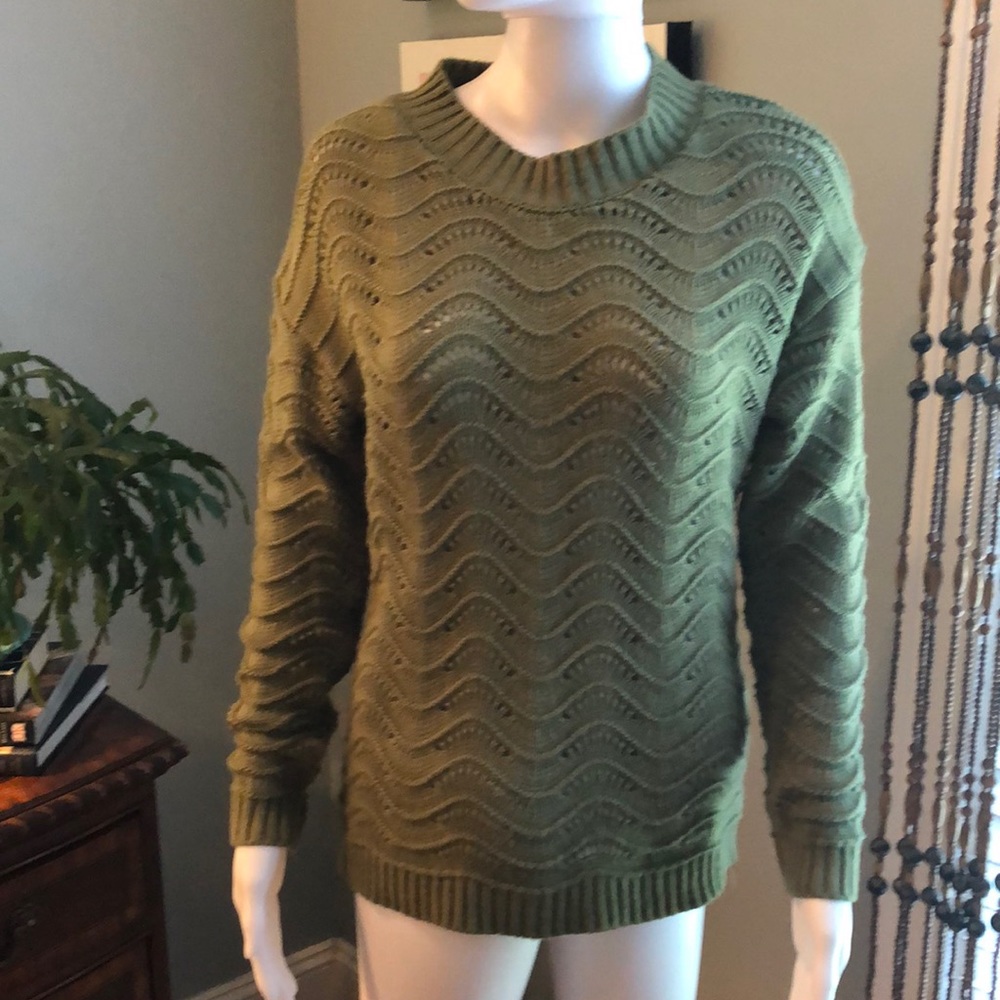 Turkish made sage green scalloped sweater LAST CALL